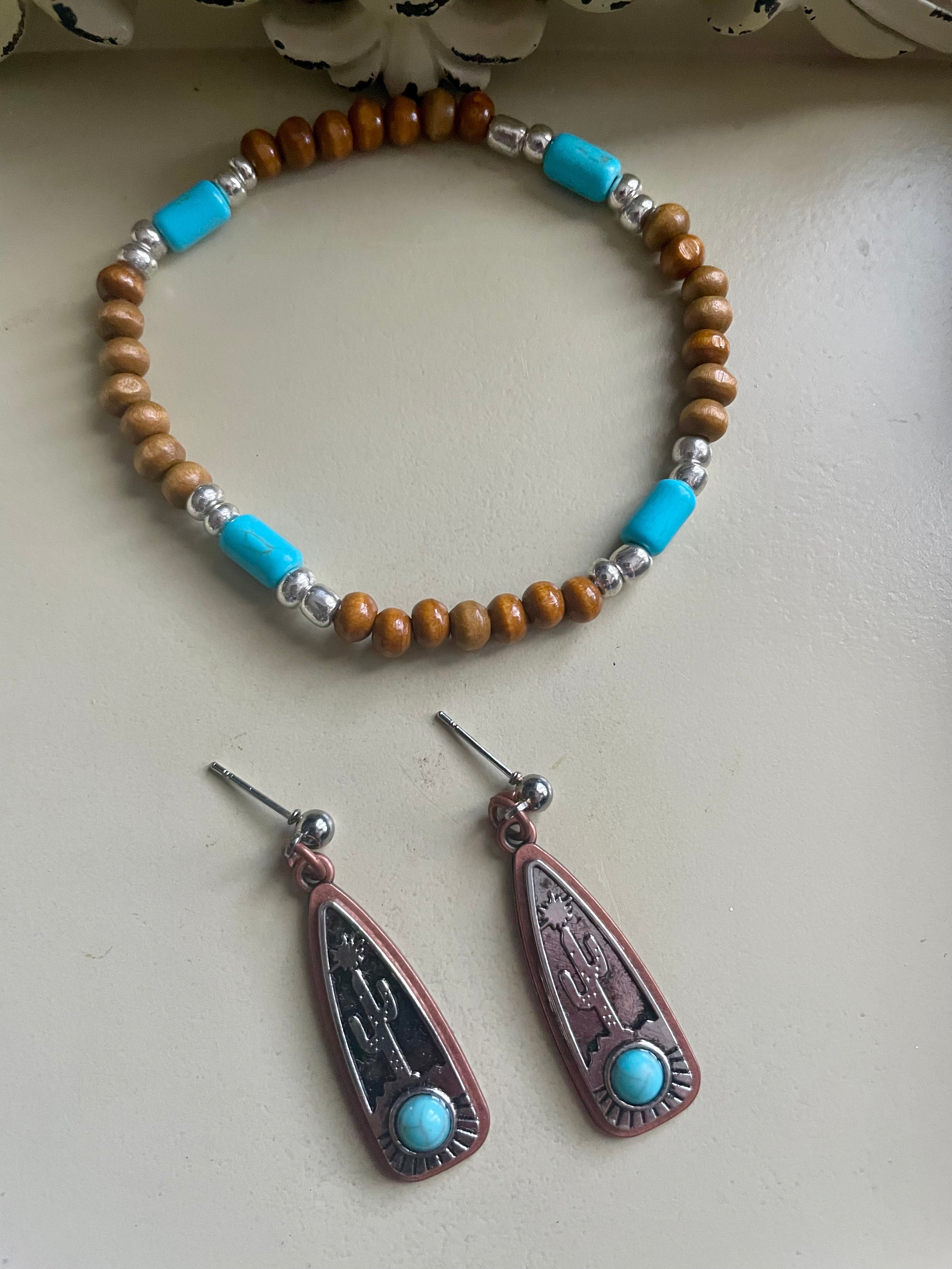Desert Sunset Cactus Jewelry Set