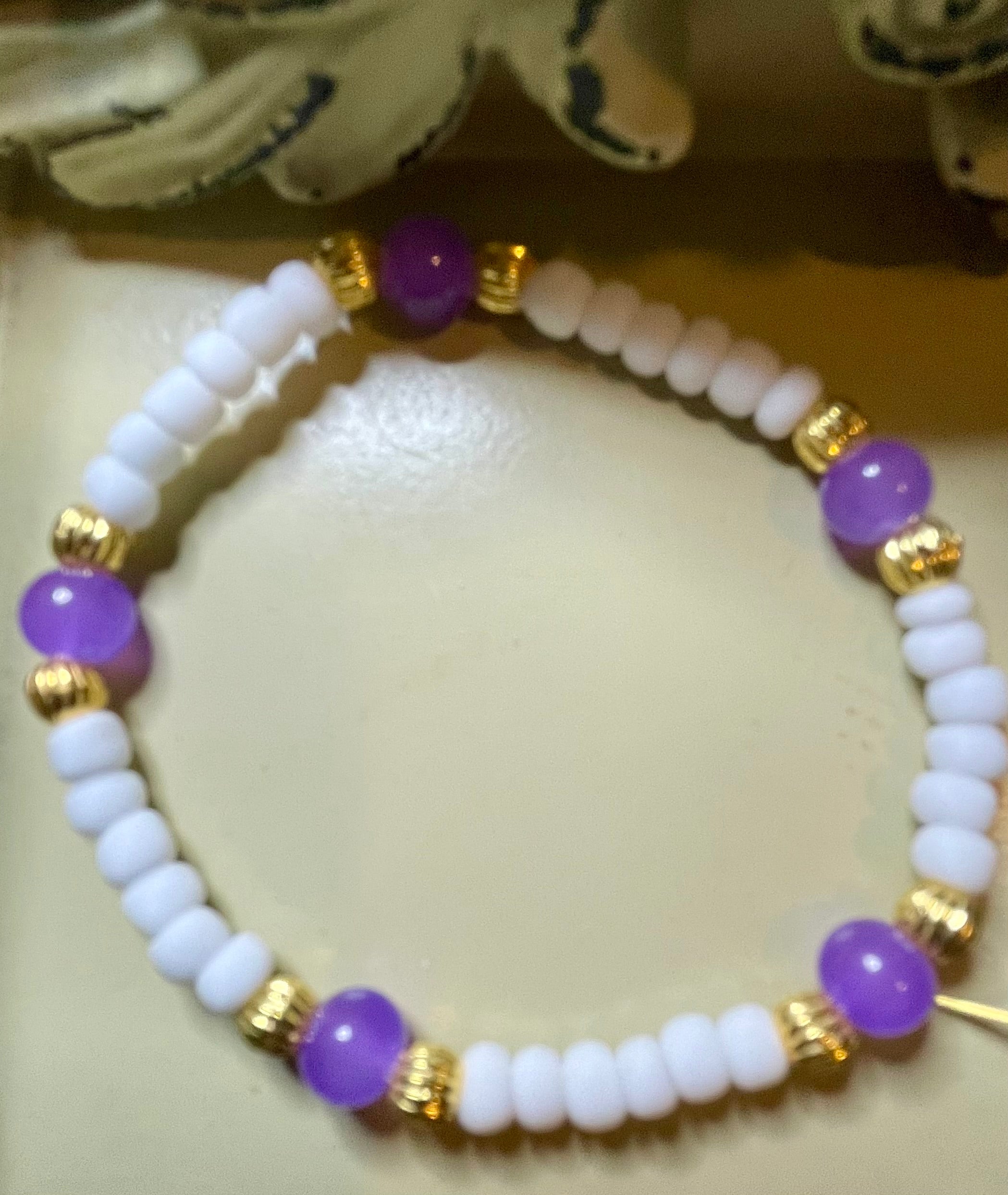 Purple Rose & Crystal Drop Jewelry Set