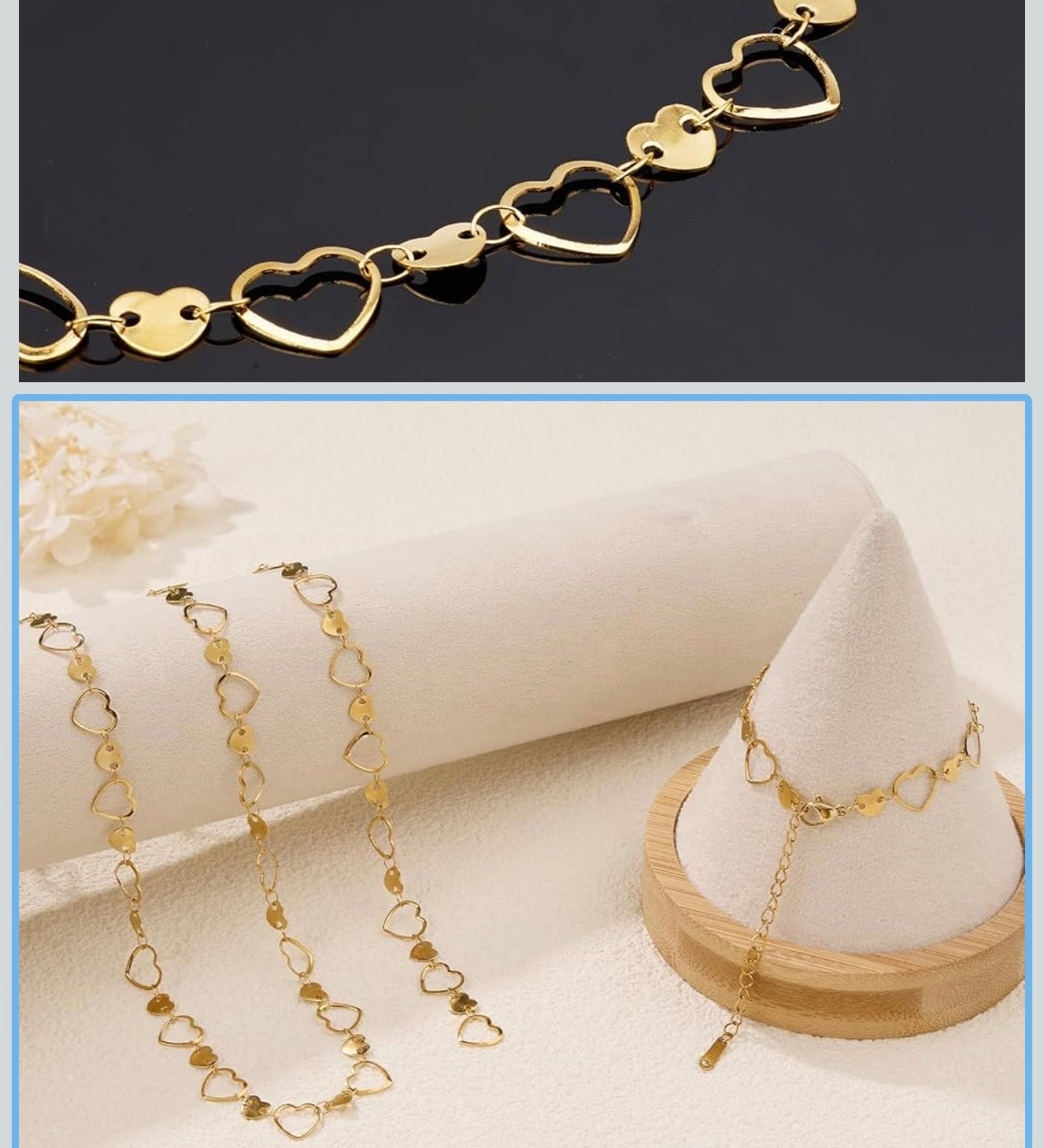 Heart Branklet- Waterproof & Tarnish Free Interchangeable Jewelry- Gold Plated over Stainless