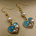 Teal- Amethyst-Pink Hearts @ Pearls Pura Vida Earrings
