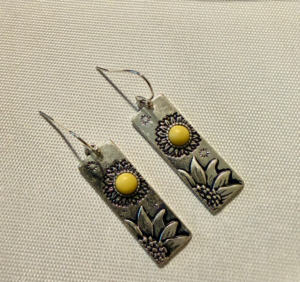 Sunflower Silver Gem  Jewelry Set