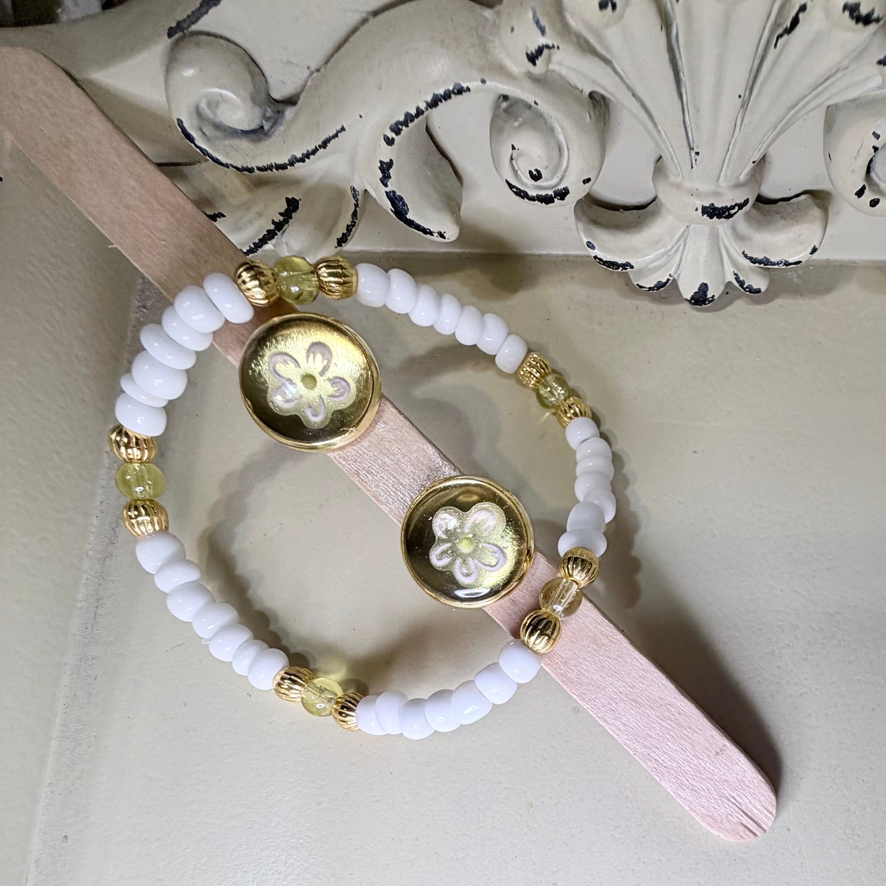 Golden Daisy Glow 18K Gold Plated Stud Earring Jewelry Set with Bracelet- SublimeDesignsBySuzie