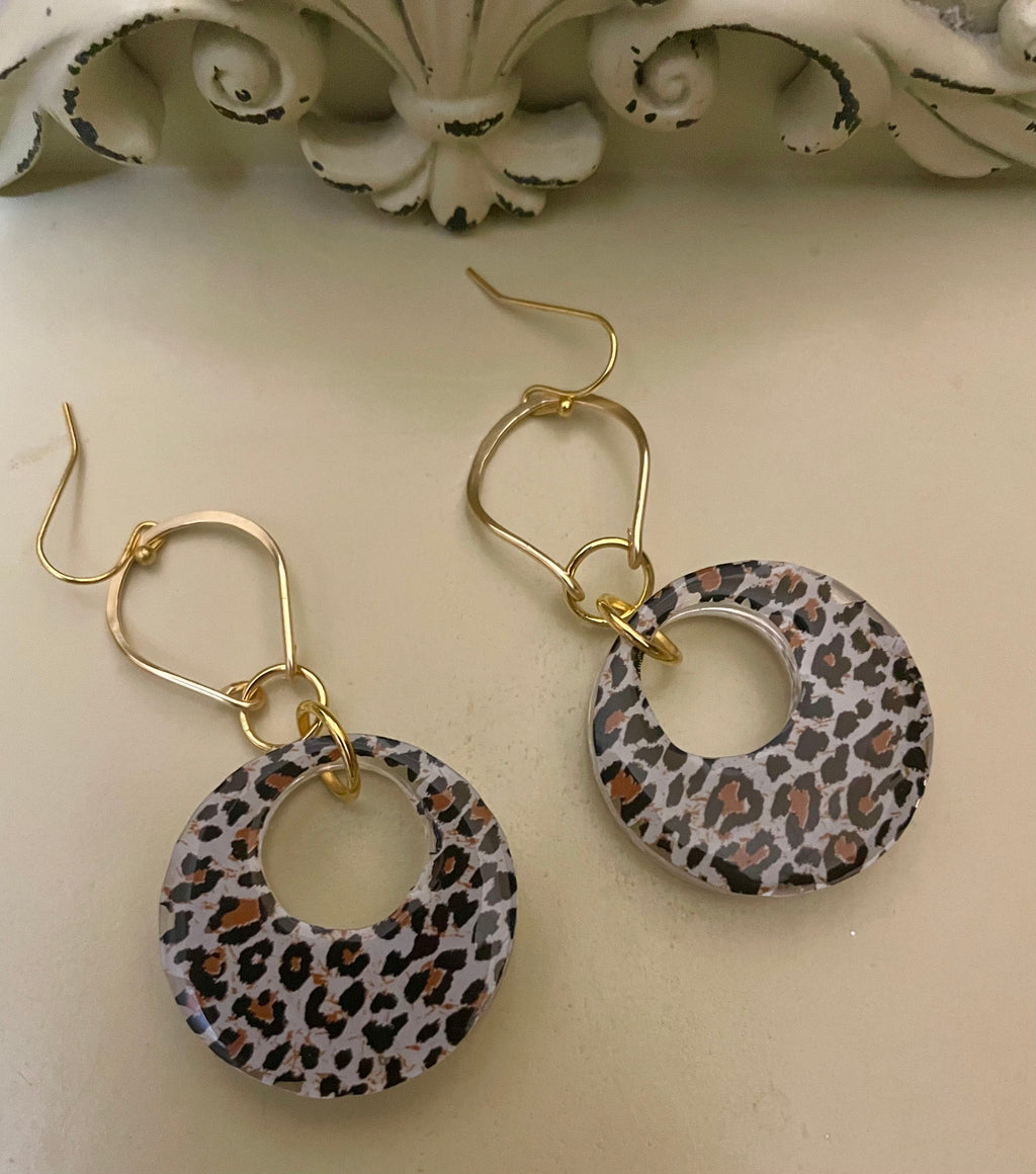 Leopard Print Earring Dangles