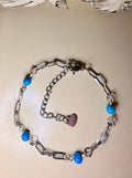 Aqua Lagoon Teal Blue Paperclip Bracelet by Suzie with Sublime Designs