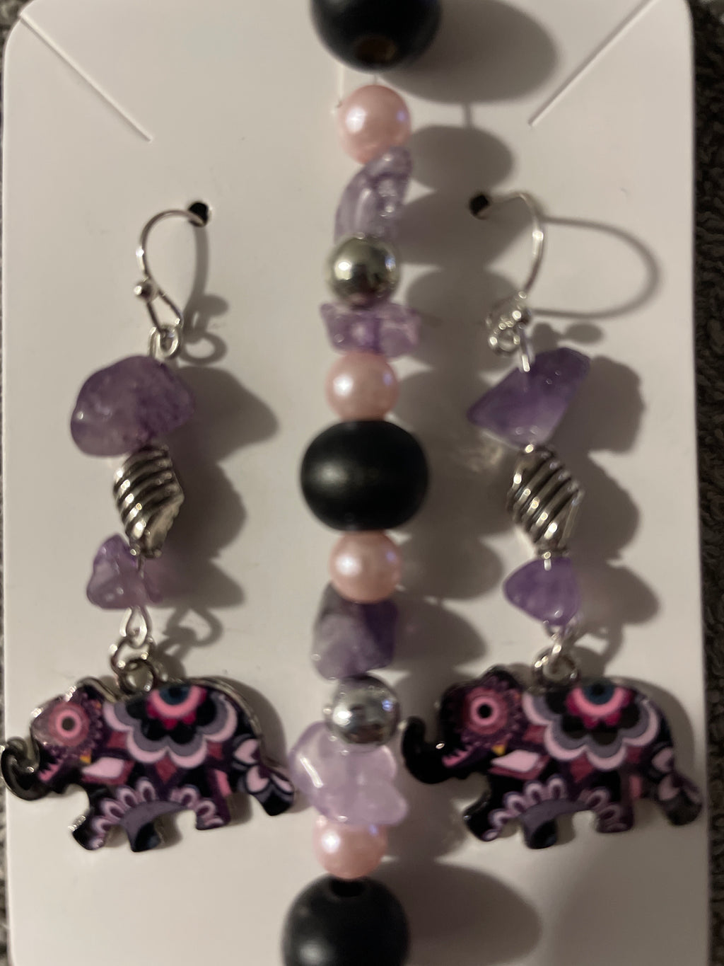 Abstract Elephant Jewelry Set