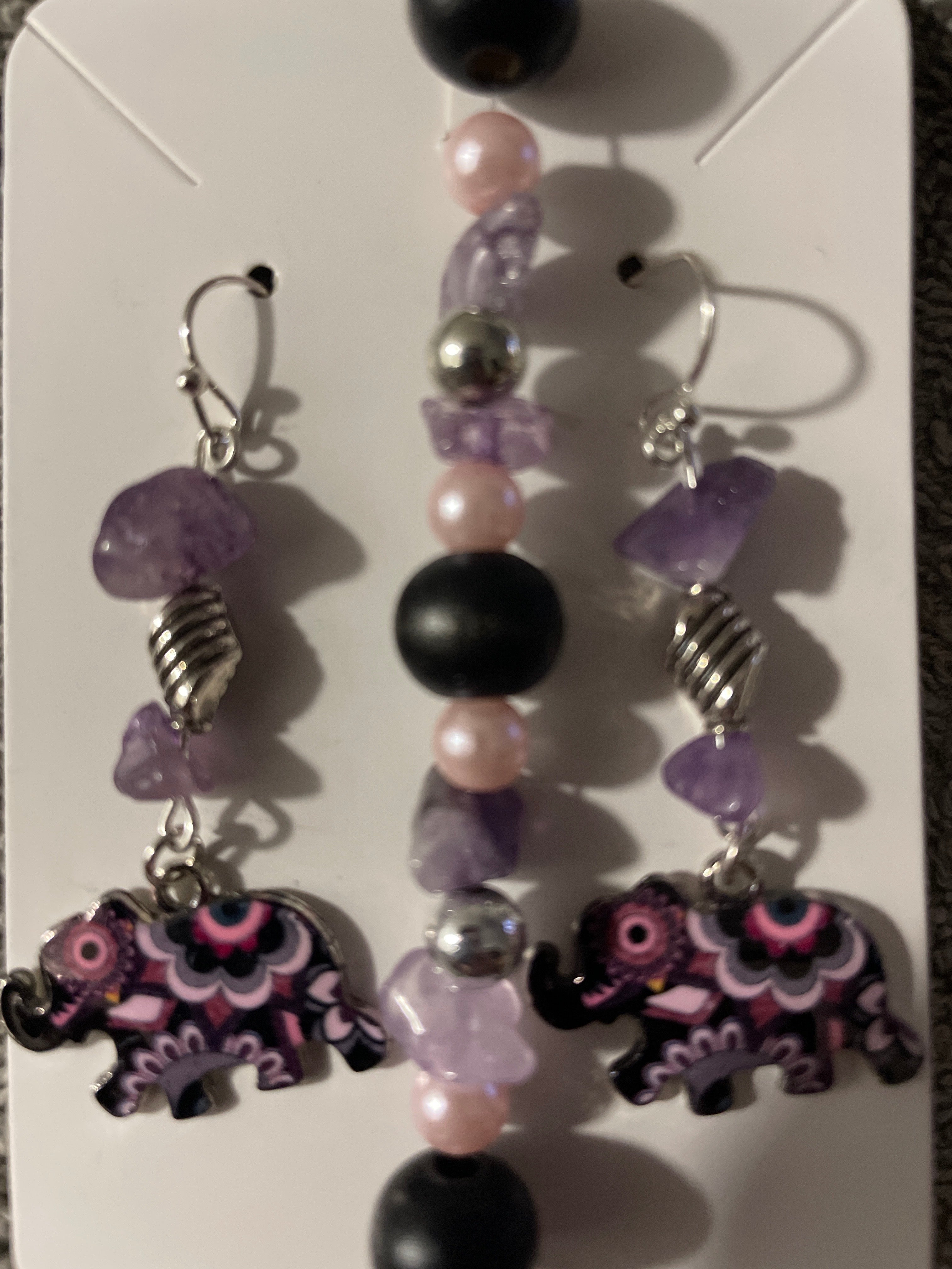 Abstract Elephant Jewelry Set