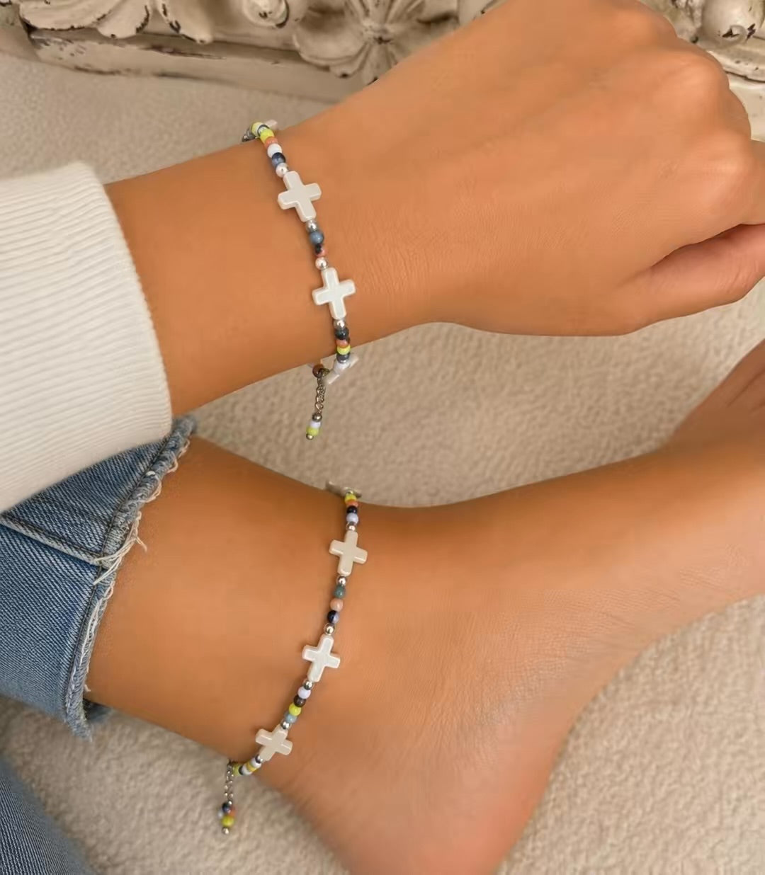 Holy Water Anklet & Bracelet Sets
