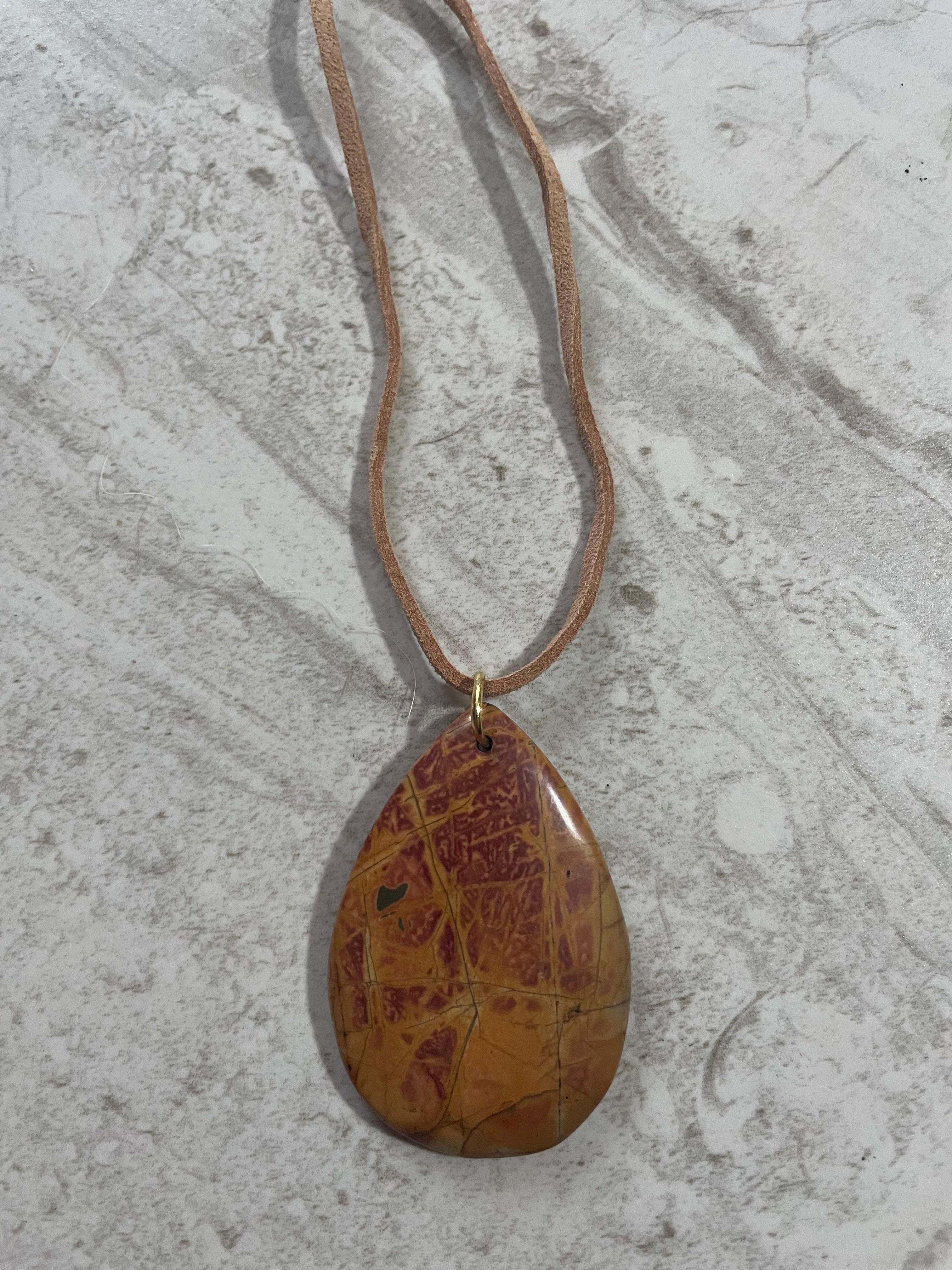 Desert Storm Poppy Jasper Pendant Necklace