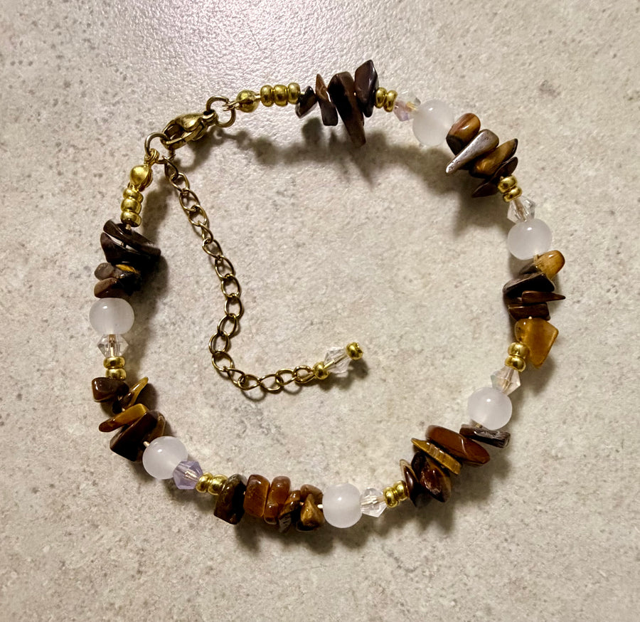Leo Zodiac Tiger’s Eye Gold Plated Adjustable Bracelet