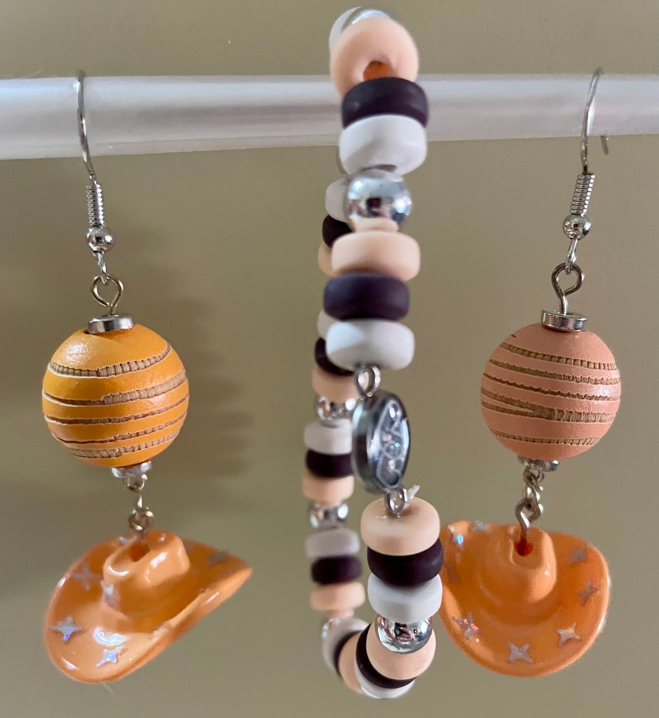 Cowboy Hat Bead Drop Jewelry set