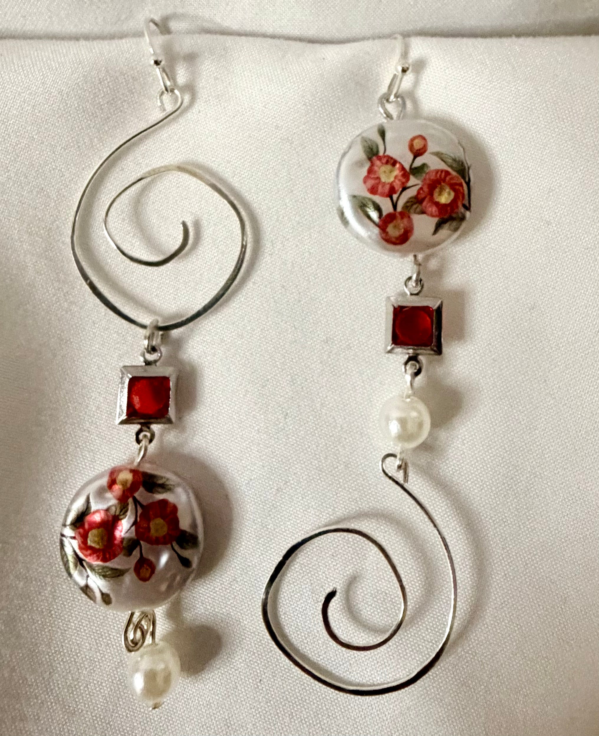 Vintage Crimson Romantic Blossom Mismatch Love Set- Date Night Jewelry- SublimeDesignsBySuzie