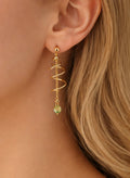 Golden Vine Peridot Crystal Spiral Jewelry Set – Dainty Nature-Green Mint