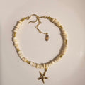 Coastal Starfish & Bone Bead Ankle Bracelet – Summer Bohemian Foot Chain Adjustable Size- Comes in Bracelet or Anklet