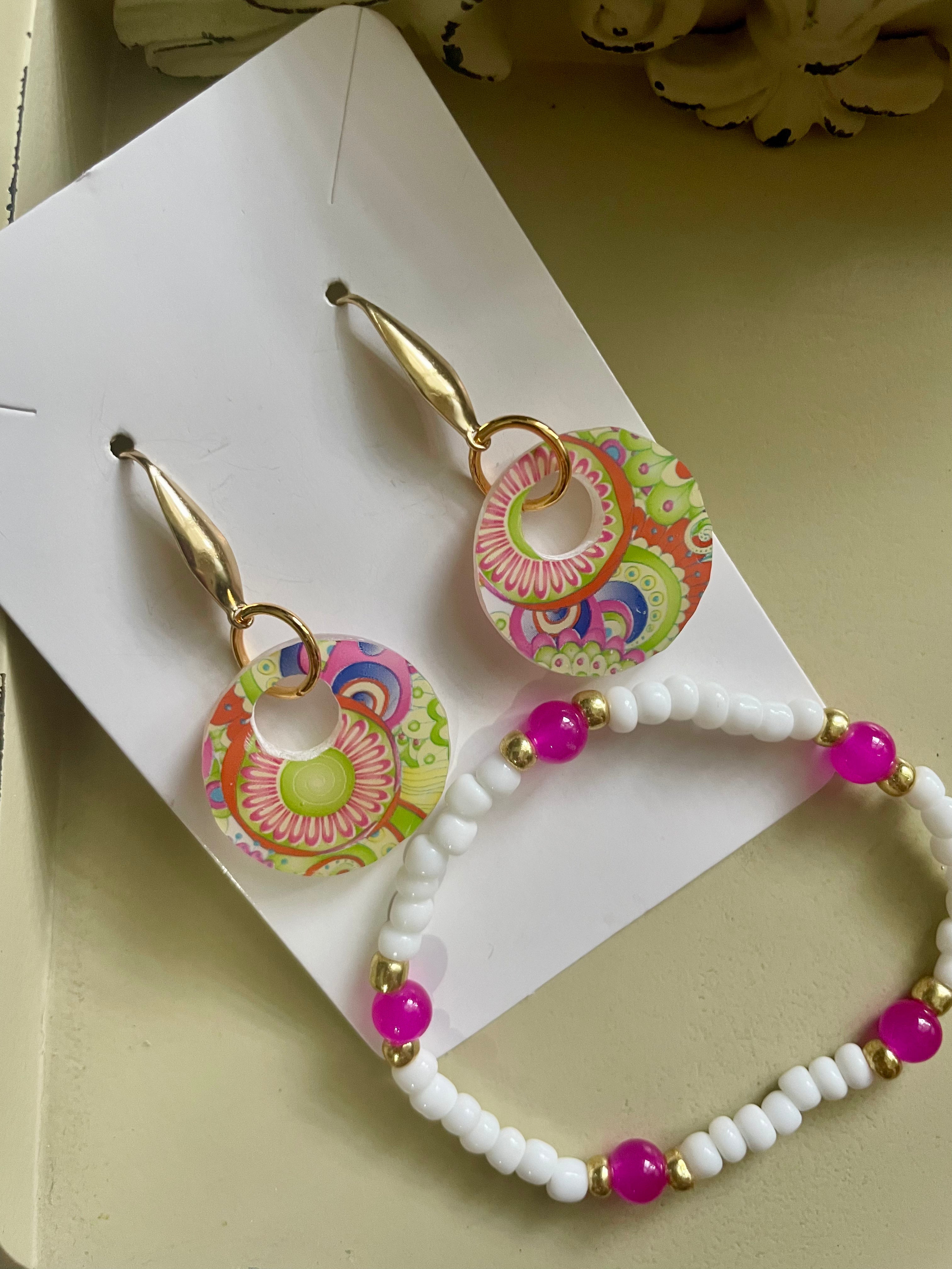 Vibrant Paisley Drop Jewelry Set