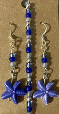 Glossy Glass Starfish Dangle Set