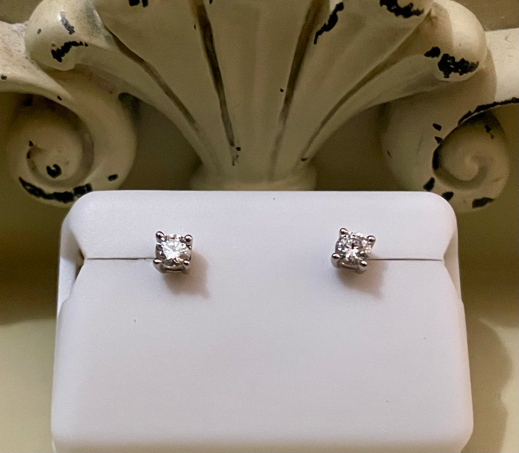 925 Sterling Silver Moissanite Stud Earrings .25 Karat for Women