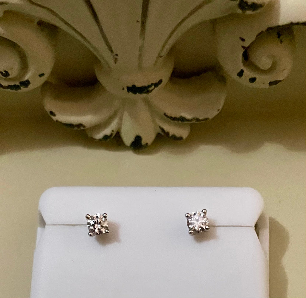 925 Sterling Silver Moissanite Stud Earrings .25 Karat for Women