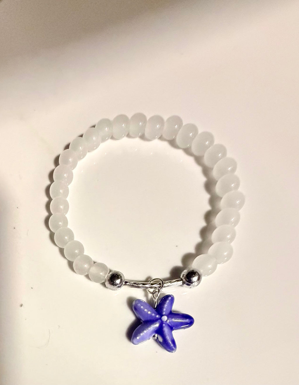 Moonstone Starfish Beaded Charm Bracelet