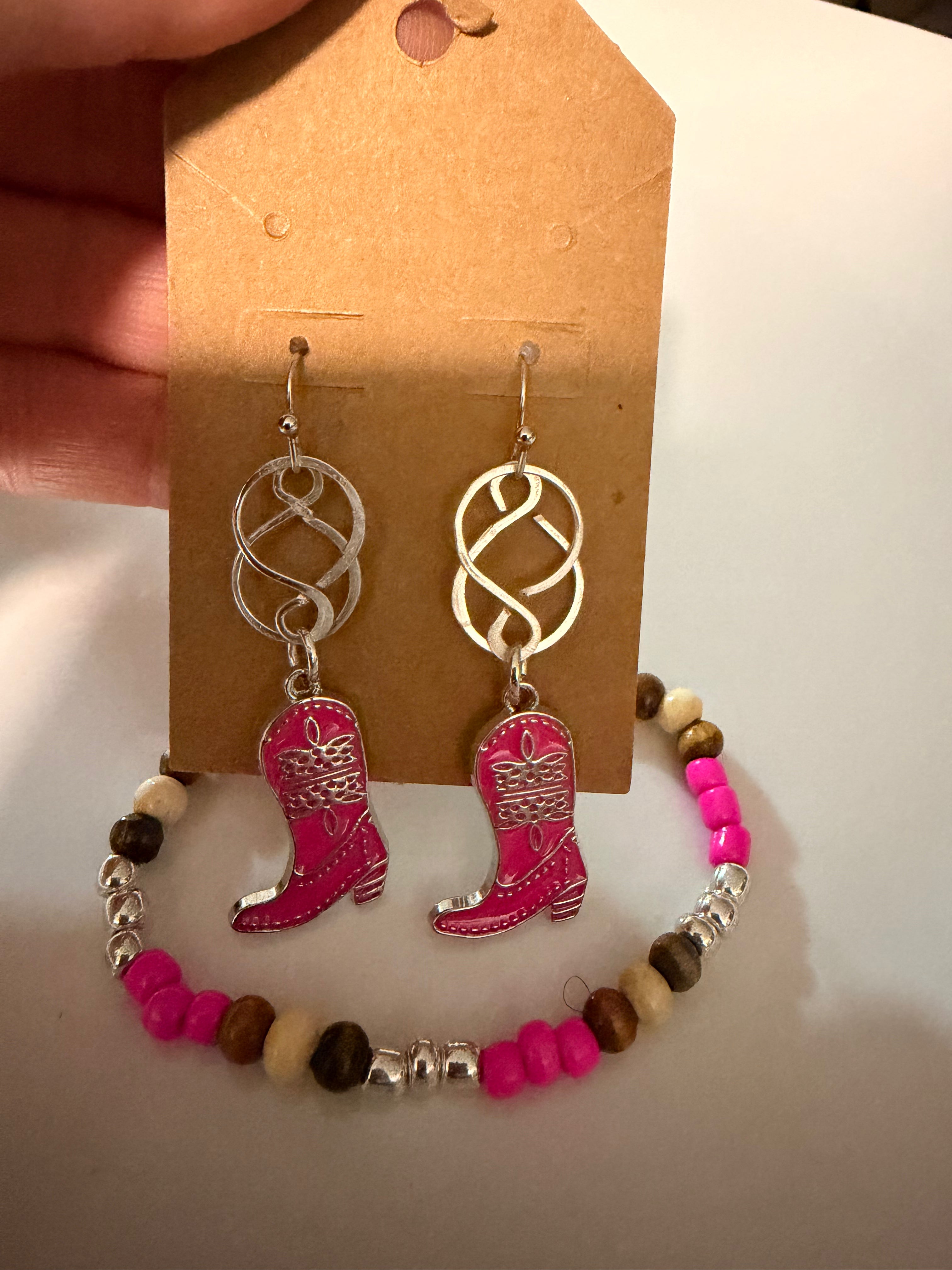 Wild West Rodeo Cowboy Boot Cowgirl Boot Earring Jewelry Sets