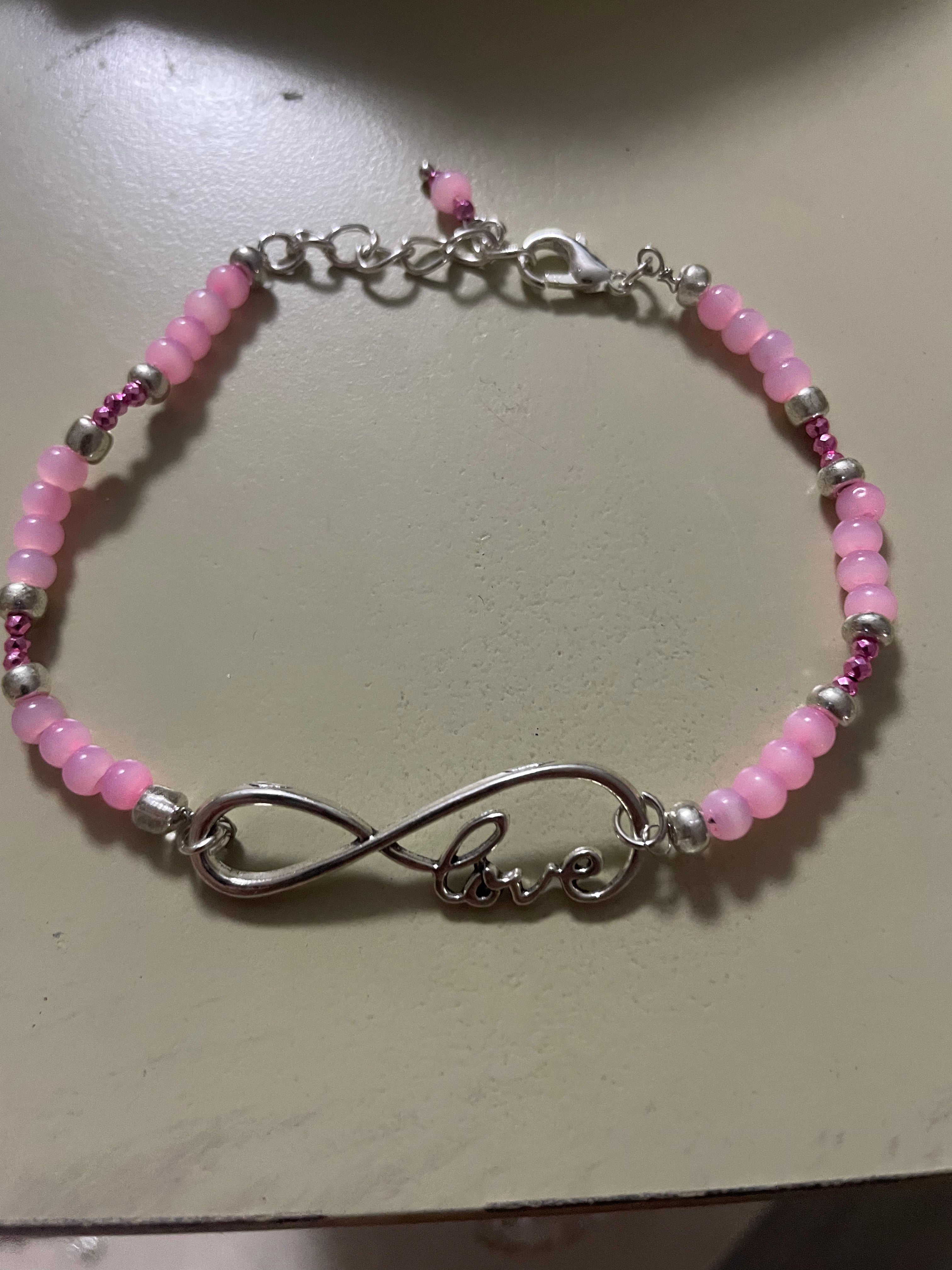 Pastel Beaded Love Bracelet or Anklet