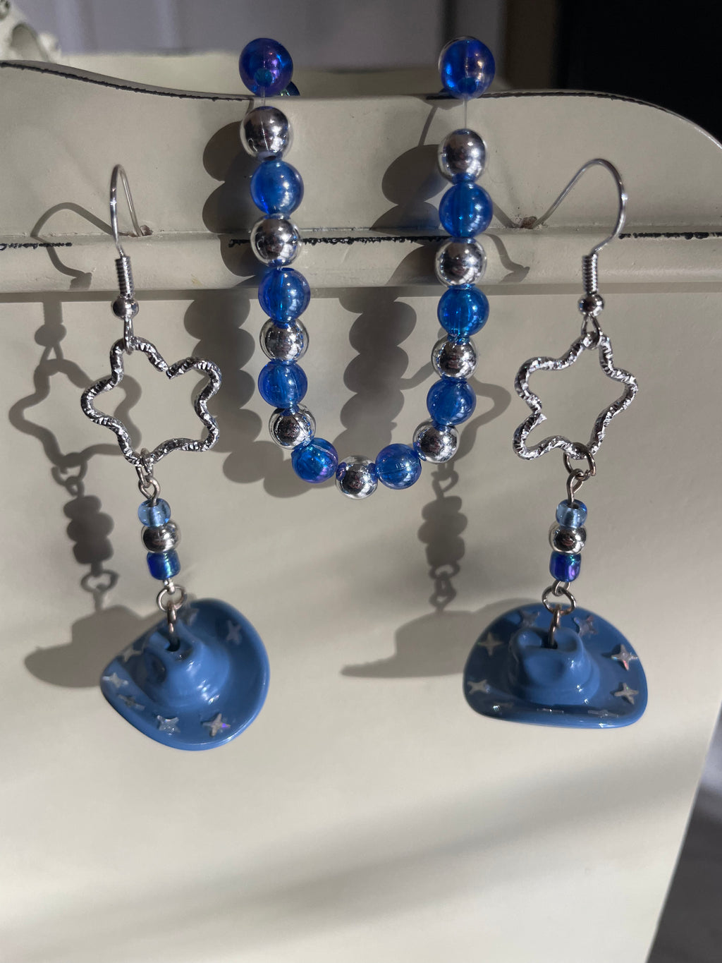 Cowboy Hat Earrings & Bracelet Jewelry Set