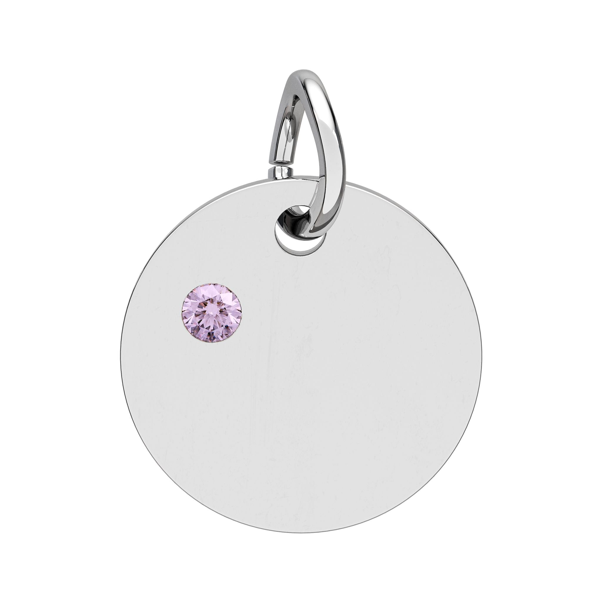 Engravable Birthstone Circle Charm — Personalized Initial & Birthstone Pendant - SublimeDesignsBySuzie