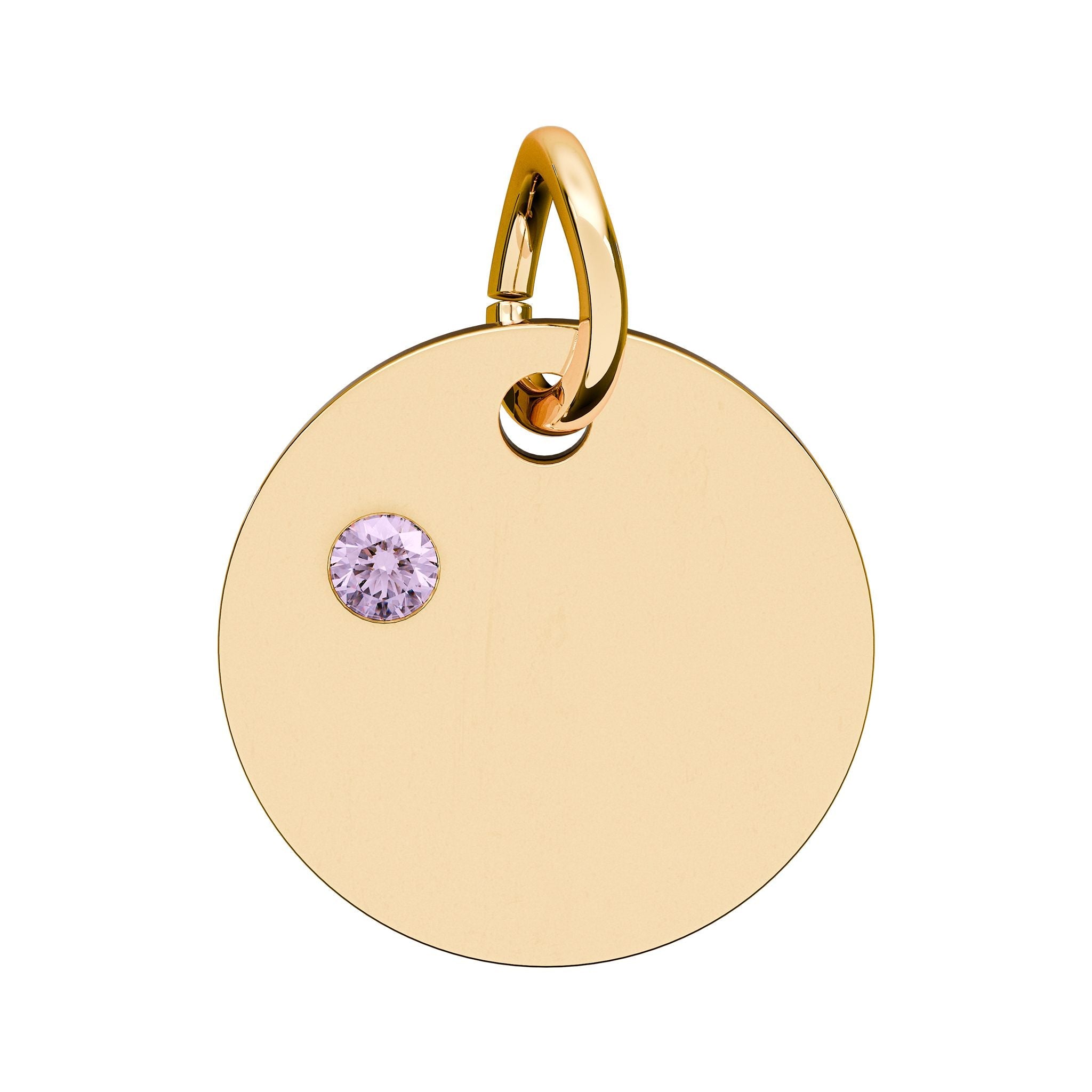 Engravable Birthstone Circle Charm — Personalized Initial & Birthstone Pendant - SublimeDesignsBySuzie