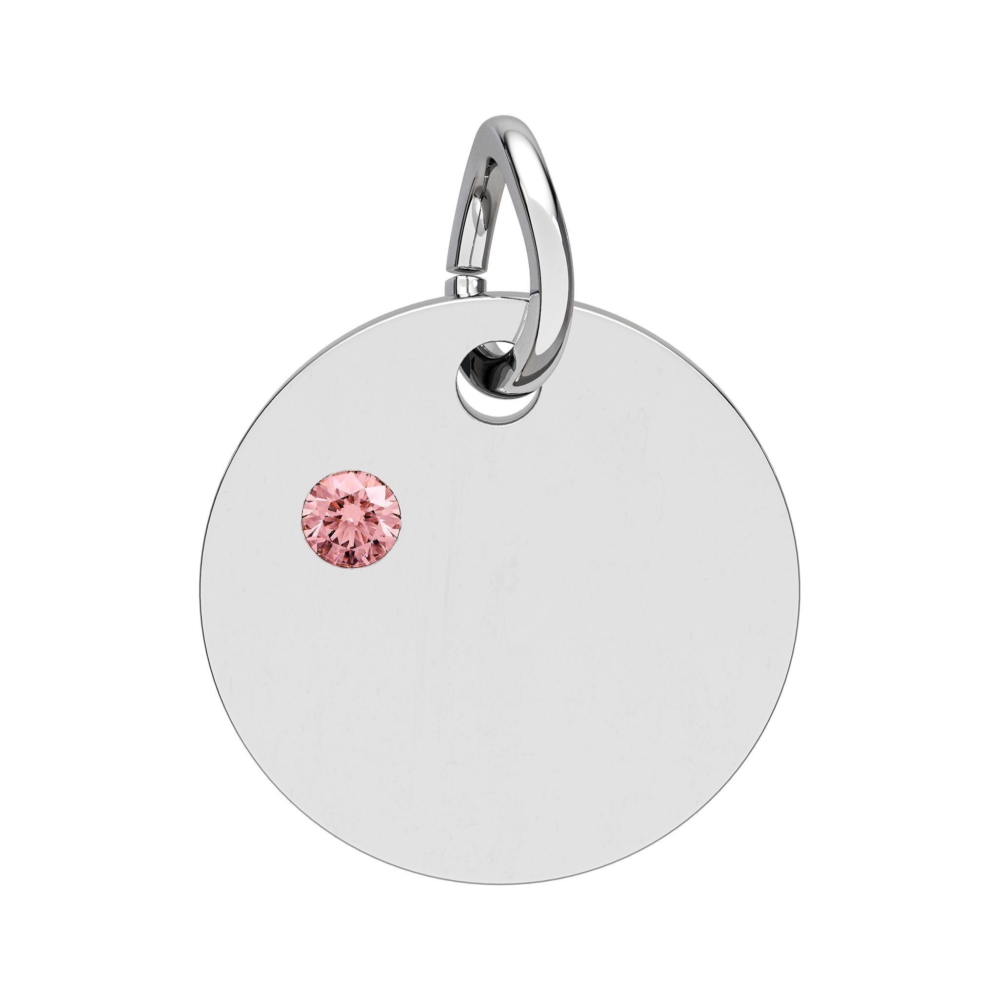 Engravable Birthstone Circle Charm — Personalized Initial & Birthstone Pendant - SublimeDesignsBySuzie