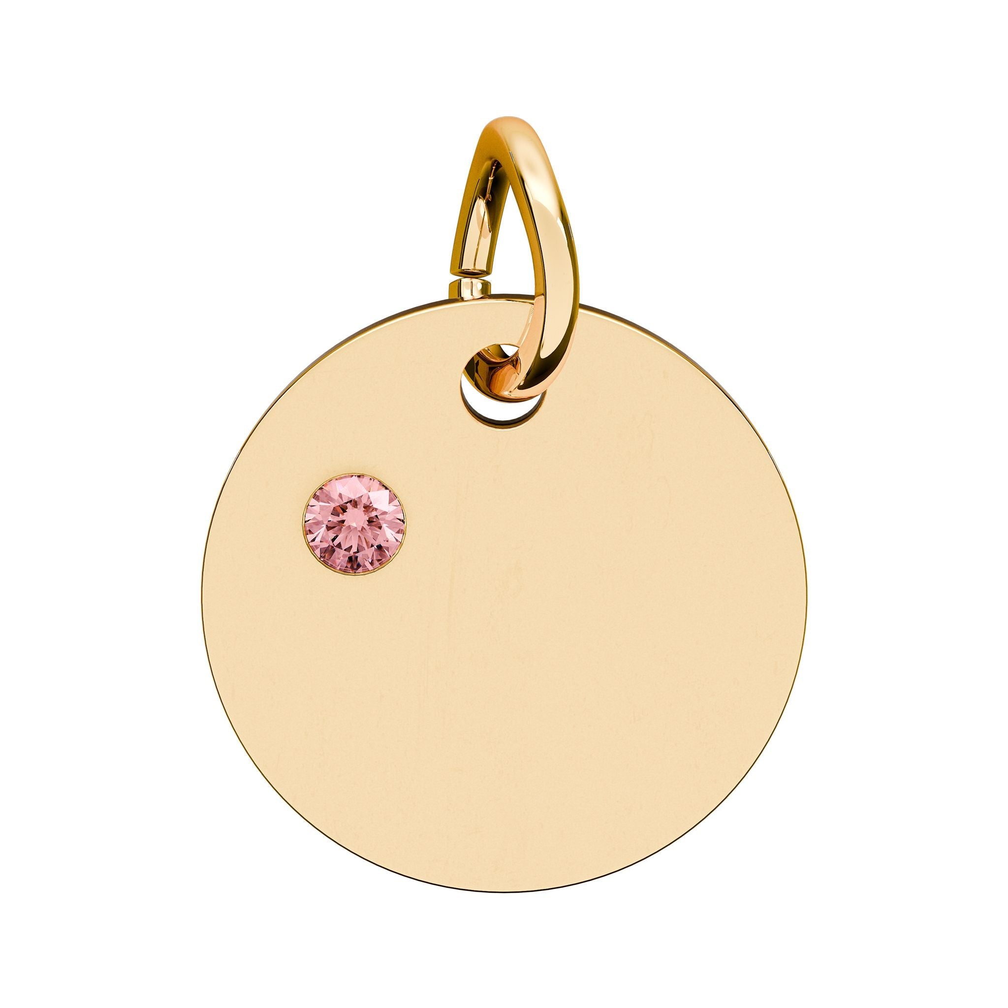 Engravable Birthstone Circle Charm — Personalized Initial & Birthstone Pendant - SublimeDesignsBySuzie
