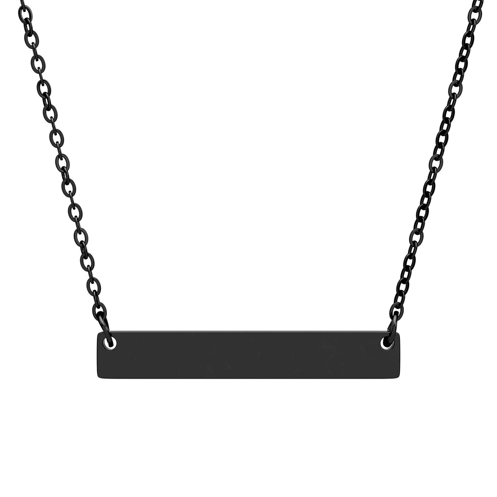Engravable Horizontal Bar Necklace — Personalized Name/Date Pendant with Sublime Designs by Suzie - SublimeDesignsBySuzie