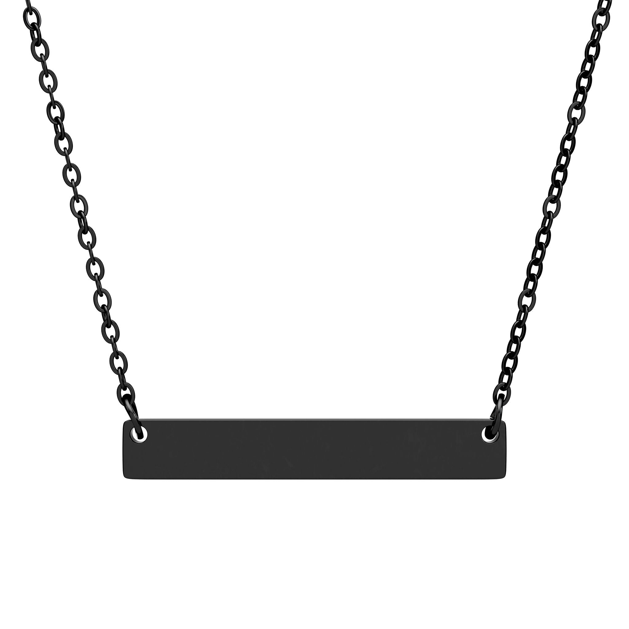 Engravable Horizontal Bar Necklace — Personalized Name/Date Pendant with Sublime Designs by Suzie - SublimeDesignsBySuzie