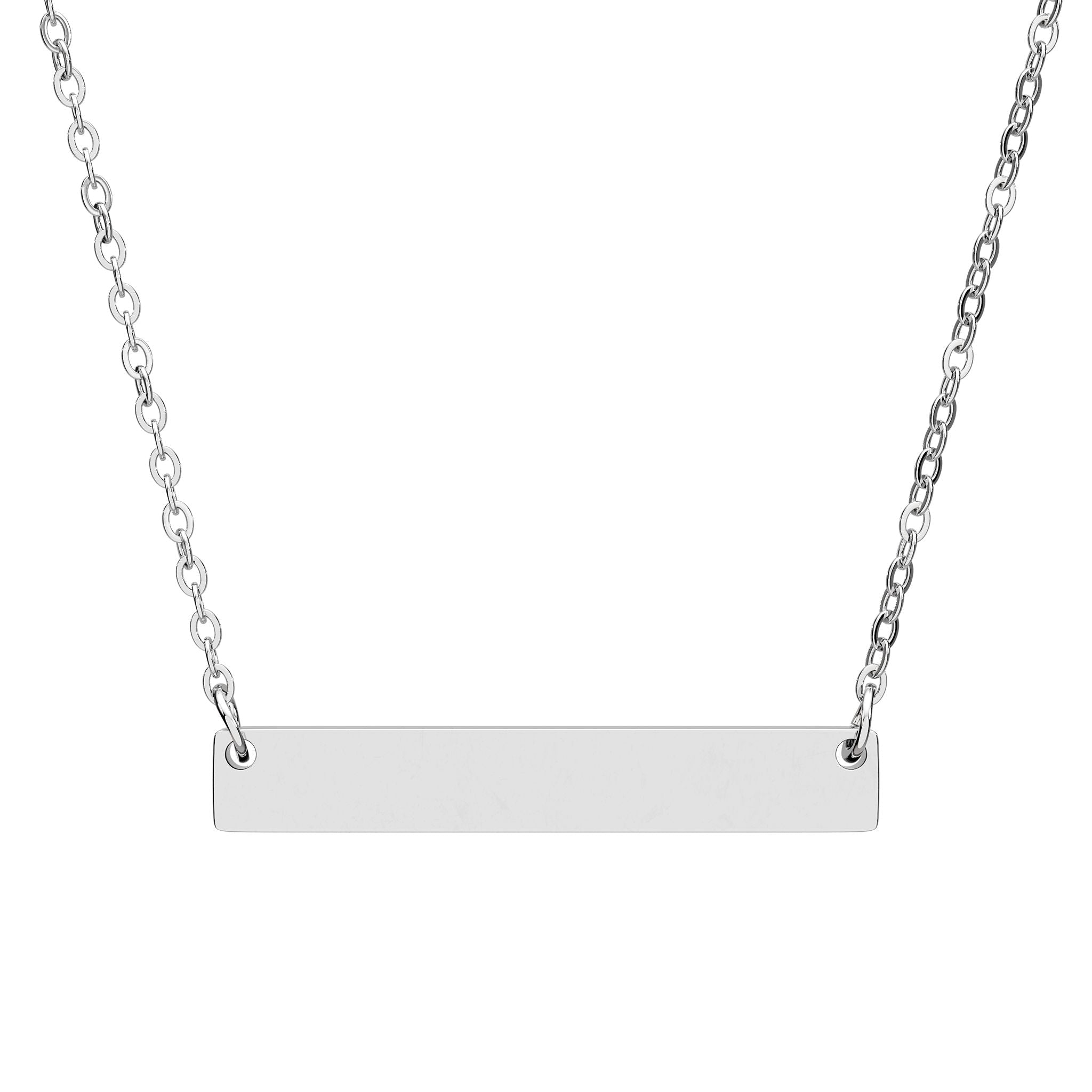 Engravable Horizontal Bar Necklace — Personalized Name/Date Pendant with Sublime Designs by Suzie - SublimeDesignsBySuzie