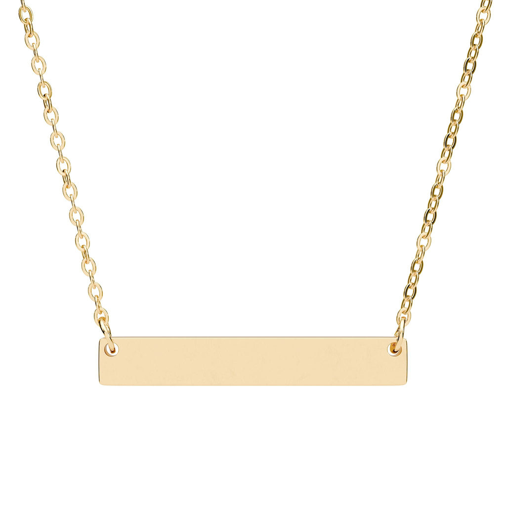 Engravable Horizontal Bar Necklace — Personalized Name/Date Pendant with Sublime Designs by Suzie - SublimeDesignsBySuzie