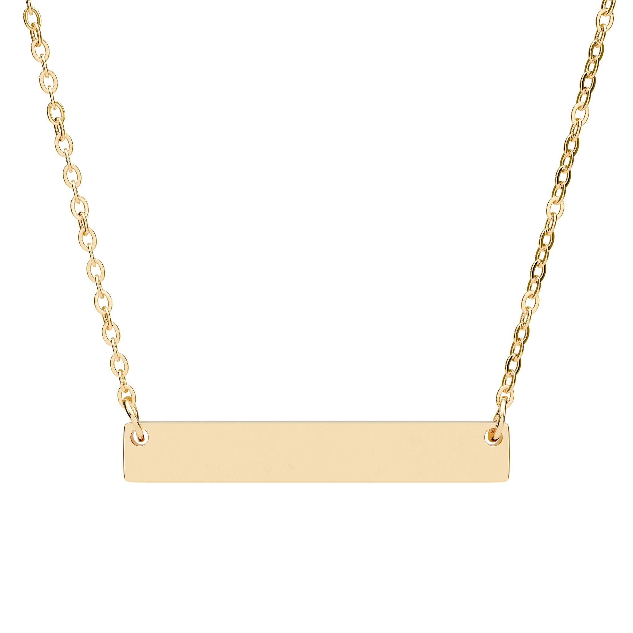 Engravable Horizontal Bar Necklace — Personalized Name/Date Pendant with Sublime Designs by Suzie - SublimeDesignsBySuzie