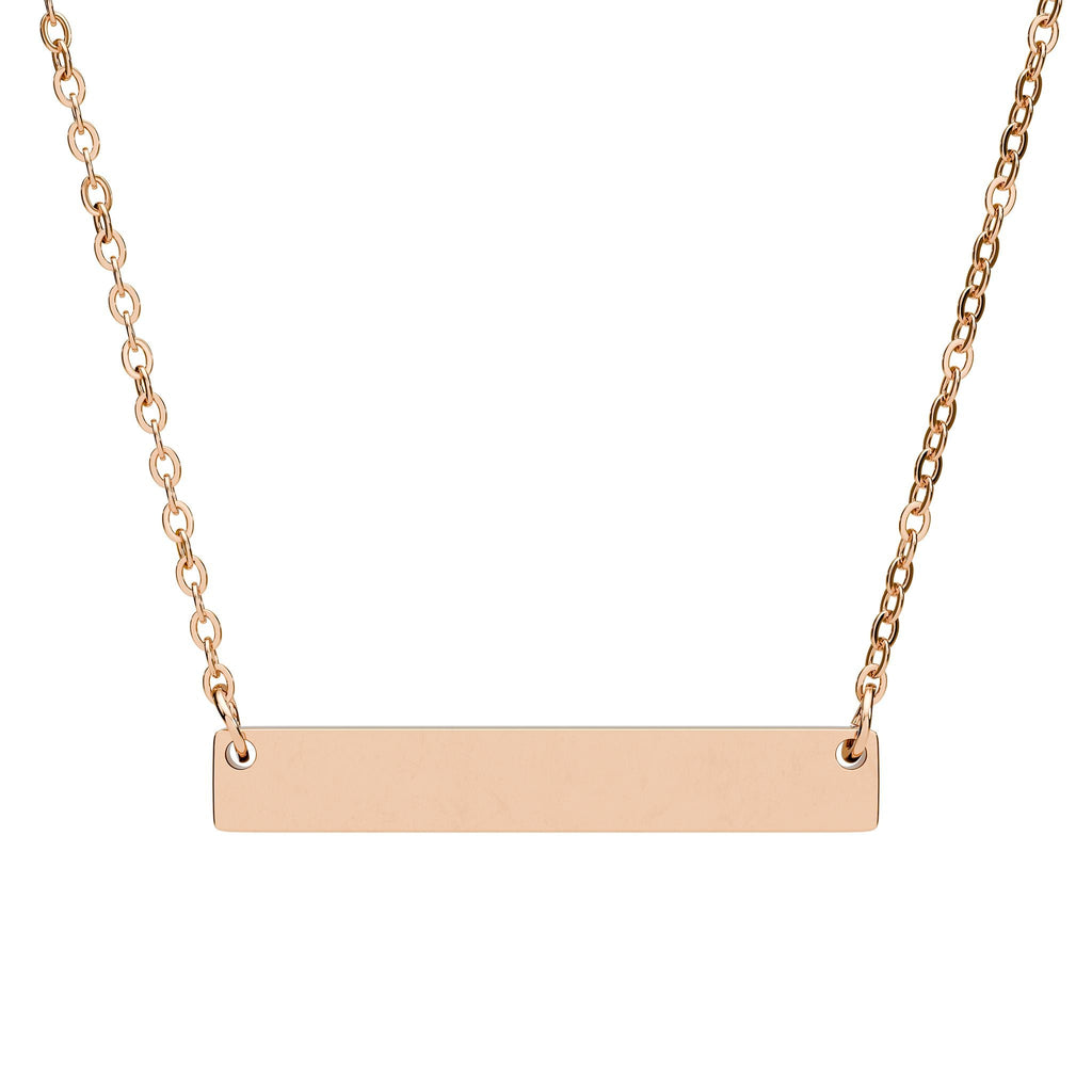 Engravable Horizontal Bar Necklace — Personalized Name/Date Pendant with Sublime Designs by Suzie - SublimeDesignsBySuzie