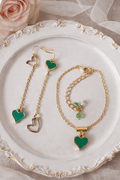 Jade Drip Heart Duo Drop Jewelry Set 💚✨ SublimeDesignsBySuzie - SublimeDesignsBySuzie