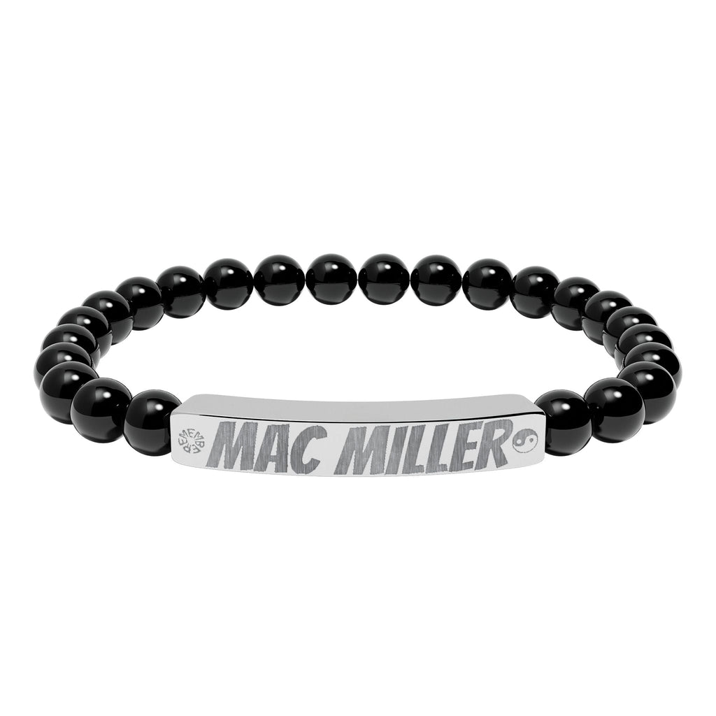 Mac Miller Inspired Engraved Natural Stone Bar Bracelet — Personalized Stretch Beaded Bracelet (e.g., "Mac Miller") - SublimeDesignsBySuzie - SublimeDesignsBySuzie