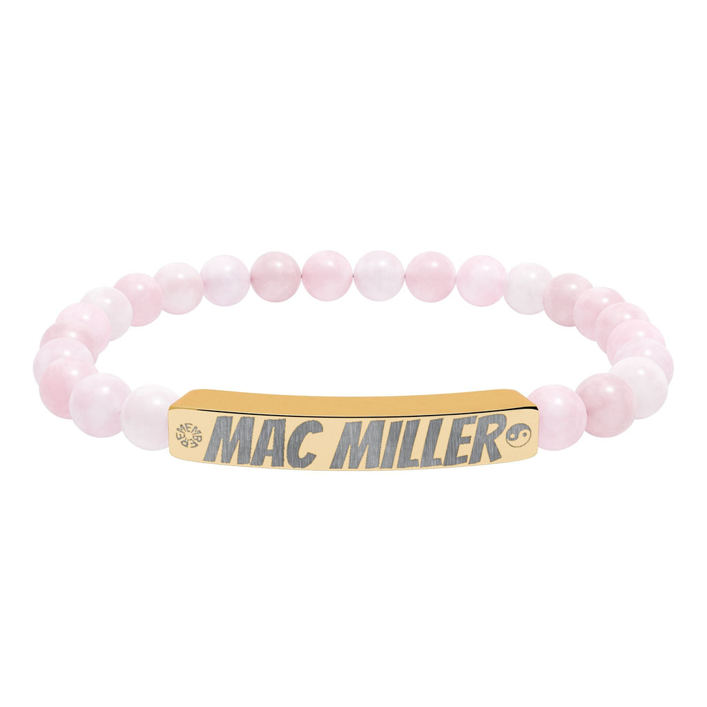Mac Miller Inspired Engraved Natural Stone Bar Bracelet — Personalized Stretch Beaded Bracelet (e.g., "Mac Miller") - SublimeDesignsBySuzie - SublimeDesignsBySuzie