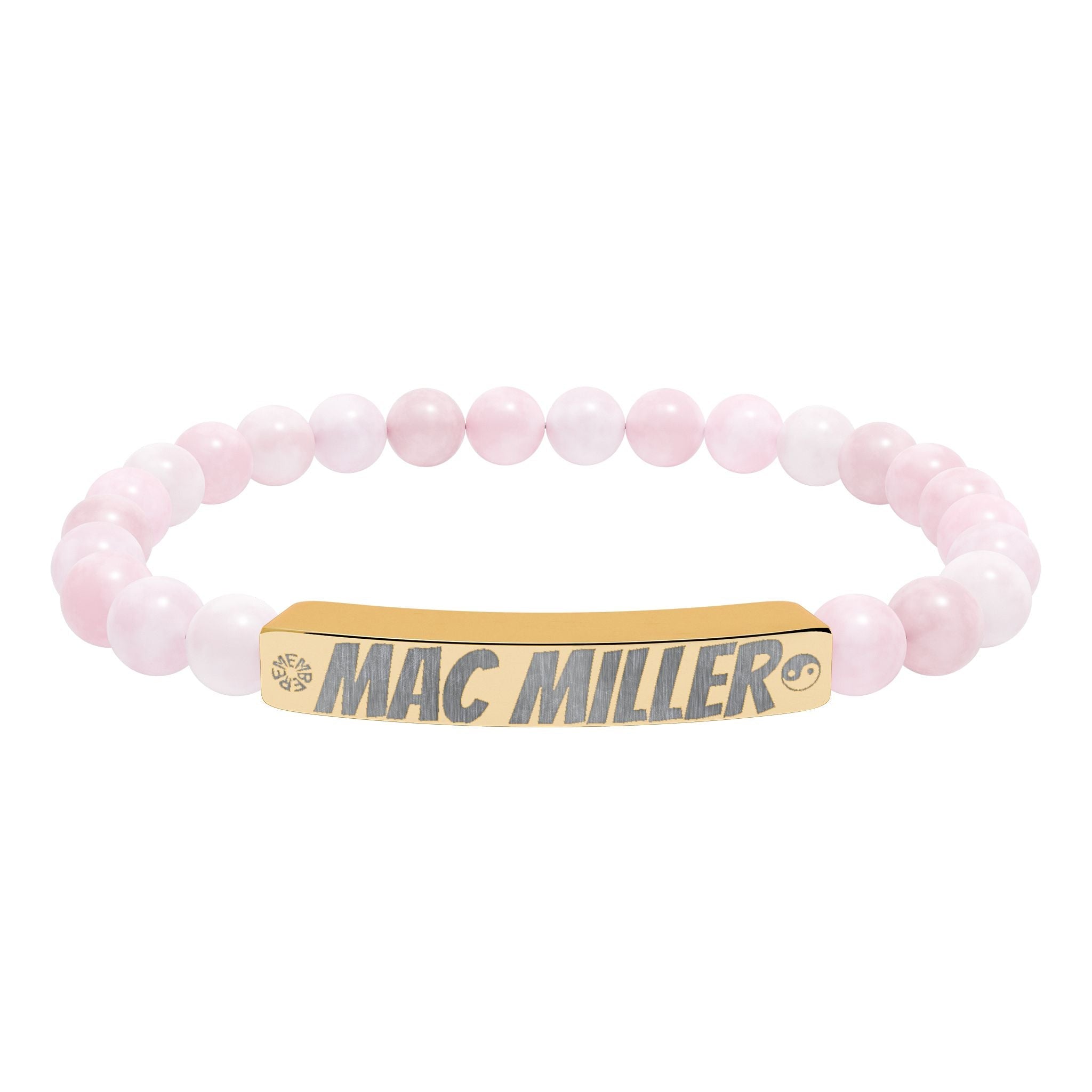 Mac Miller Inspired Engraved Natural Stone Bar Bracelet — Personalized Stretch Beaded Bracelet (e.g., "Mac Miller") - SublimeDesignsBySuzie - SublimeDesignsBySuzie