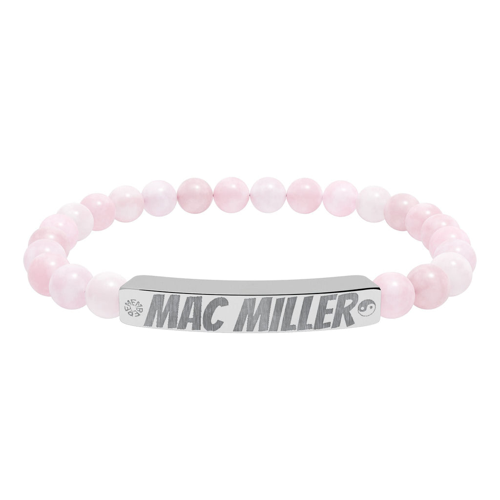 Mac Miller Inspired Engraved Natural Stone Bar Bracelet — Personalized Stretch Beaded Bracelet (e.g., "Mac Miller") - SublimeDesignsBySuzie - SublimeDesignsBySuzie