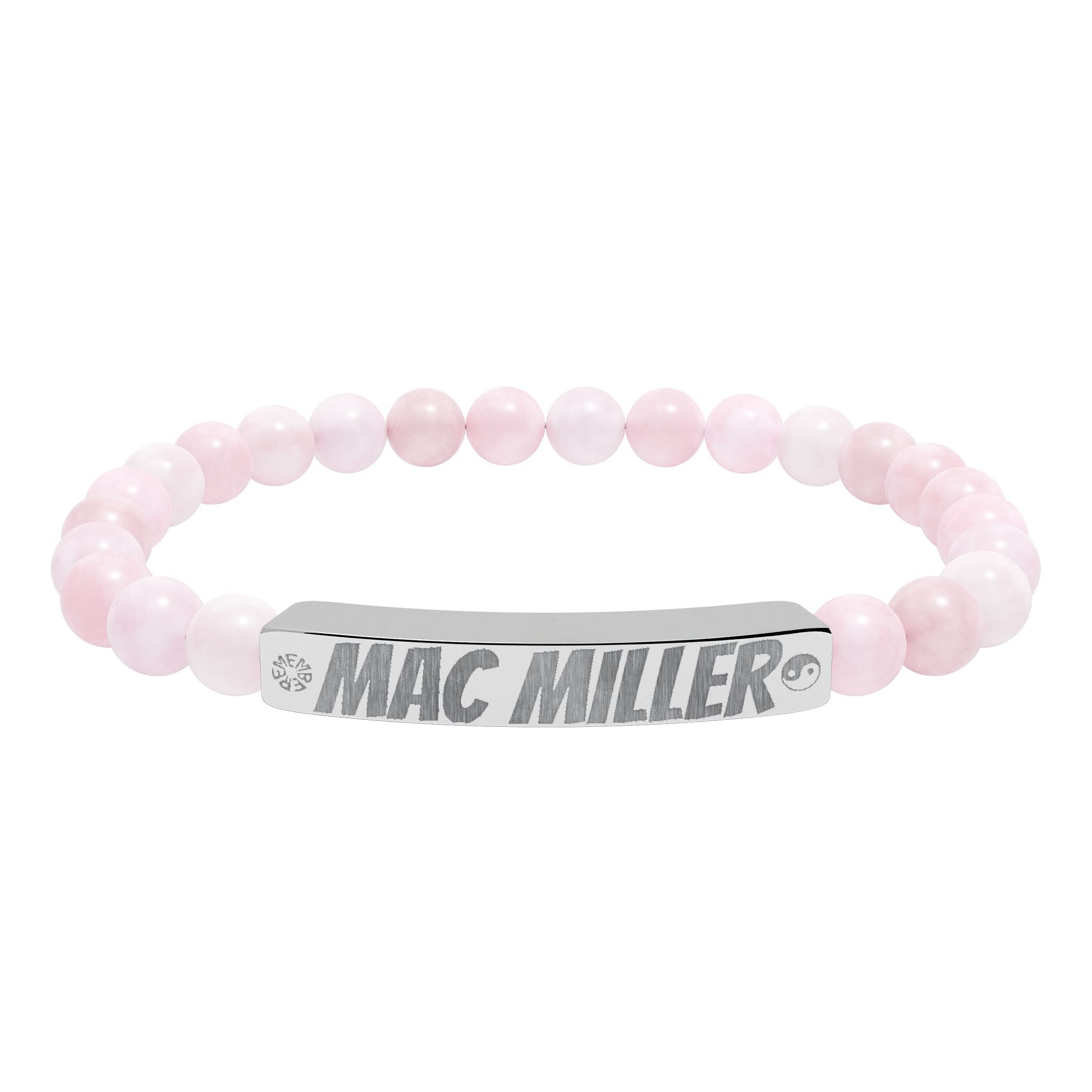 Mac Miller Inspired Engraved Natural Stone Bar Bracelet — Personalized Stretch Beaded Bracelet (e.g., "Mac Miller") - SublimeDesignsBySuzie - SublimeDesignsBySuzie