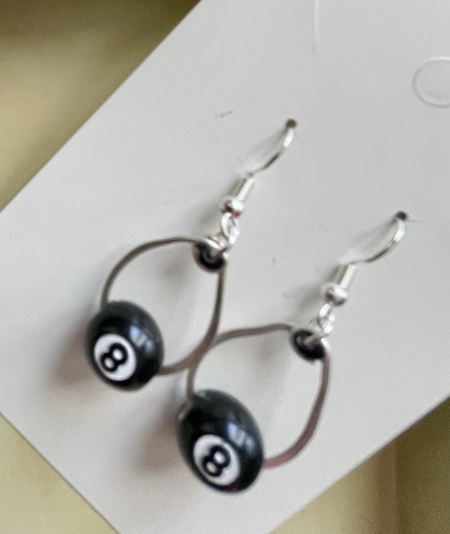 Magic 8 Ball Jewelry Set – Black White Beaded Bracelet & Dangle Earrings, Billiards Lucky Charm, Retro Y2K Handmade Gift - by Suzie with Sublime Designs - SublimeDesignsBySuzie