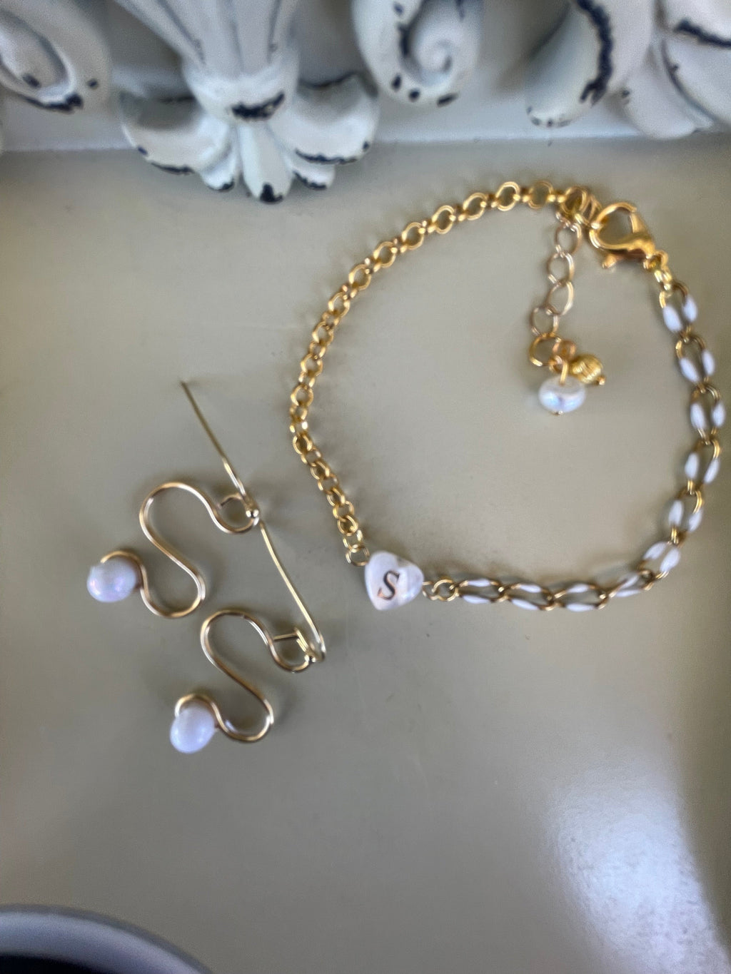 Mix and Match Gold Plated Heart Customize Initial Jewelry - Enamel Chain Initial Personalized Bracelet Opal Earrings Personalized Charm - SublimeDesignsBySuzie - SublimeDesignsBySuzie