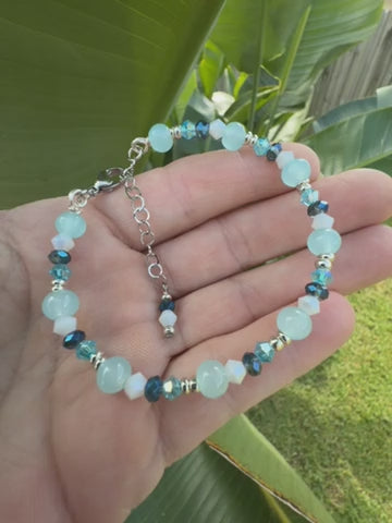 Aquamarine & Crystal Zodiac Bracelet