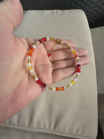 Carnelian Aries Zodiac Birthstone Bracelet – Gold Plated over Stainless Steel