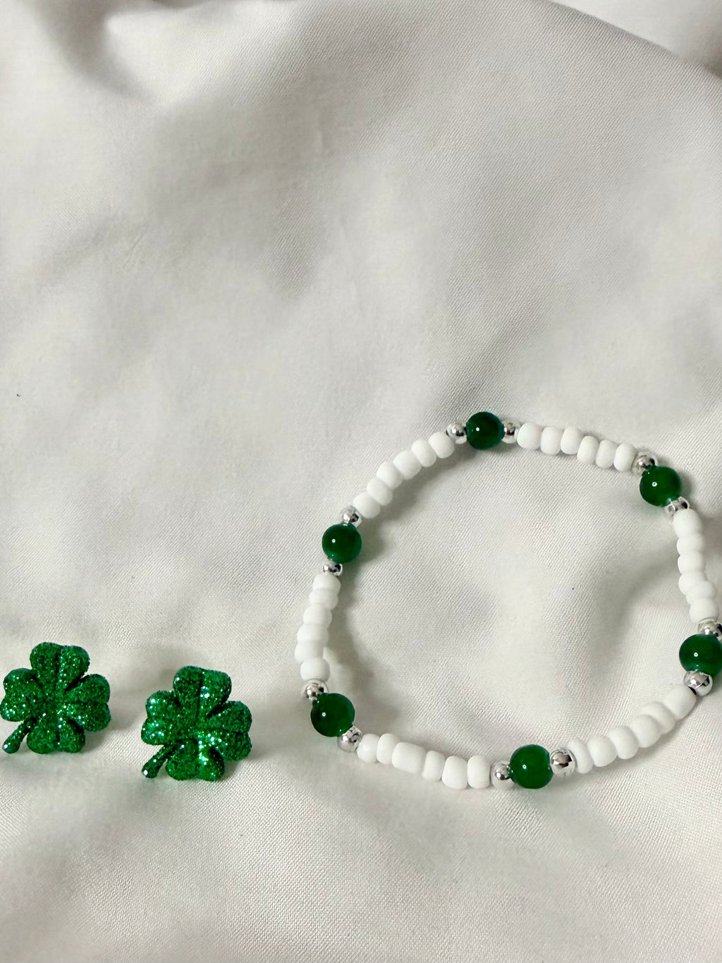 St Pattys Day Four Leaf Clover Stud Earring Jewelry Set with Ring & Bracelet by SublimeDesignsBySuzie in Palm Coast - SublimeDesignsBySuzie