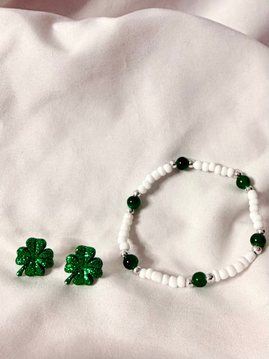 St Pattys Day Four Leaf Clover Stud Earring Jewelry Set with Ring & Bracelet by SublimeDesignsBySuzie in Palm Coast - SublimeDesignsBySuzie