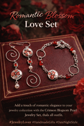 Vintage Crimson Romantic Blossom Mismatch Love Set - Date Night Jewelry - SublimeDesignsBySuzie - SublimeDesignsBySuzie
